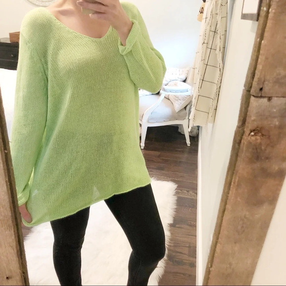 CHICOS size 3 open knit linen oversized sweater - Picture 1 of 6